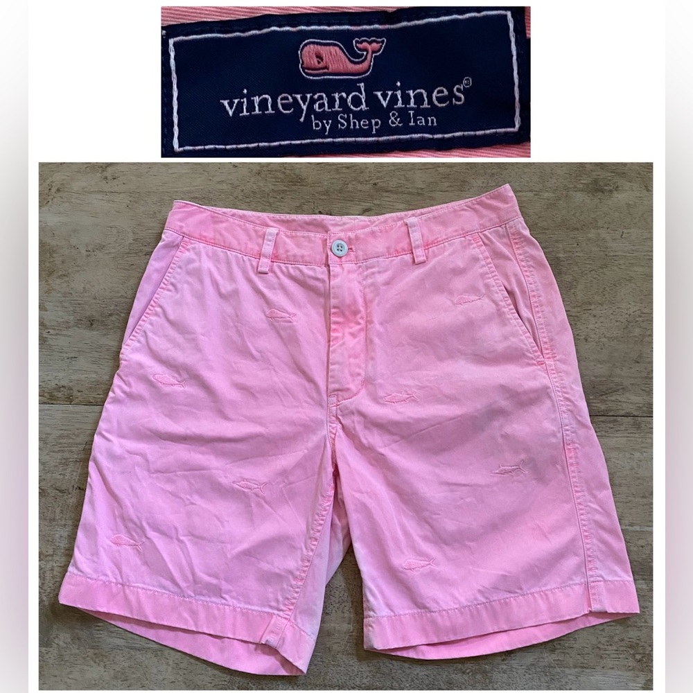 Vineyard Vines Men’s Sz 30 Pink Saltwash Embroidered 7” Island Short